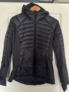 lululemon athletica Black Quilted Hooded Puffer Jacket